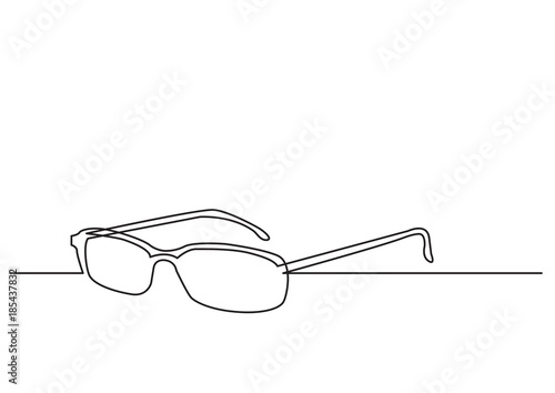 one line drawing of isolated vector object - eye glasses