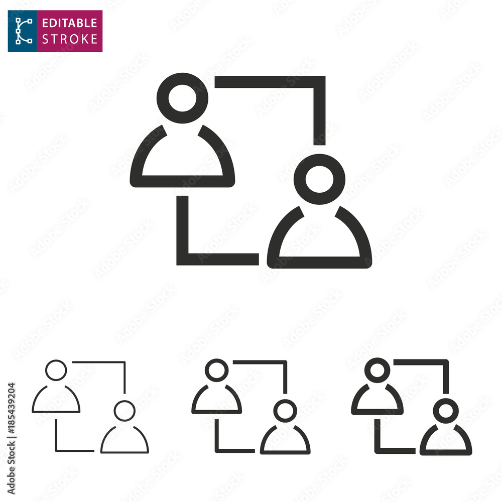 Interact line vector icon. Editable stroke.