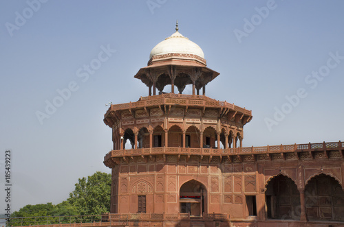 The mosque near the mausoleum of Taj Mahal in India Agra 