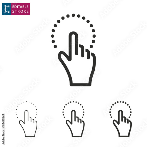 Interact line vector icon. Editable stroke.