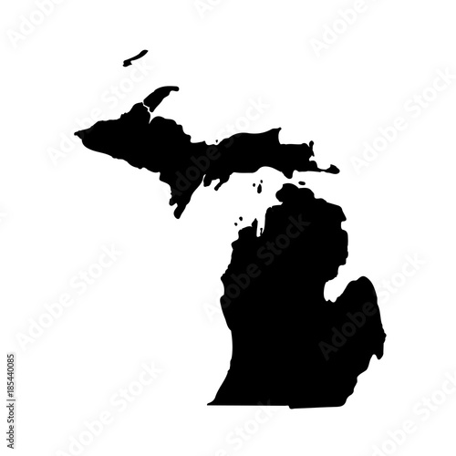 Map of the U.S. state of Michigan on a white background