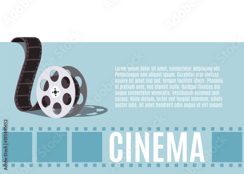 Old movie reel. Template for banner, flyer or poster. Vector illustration