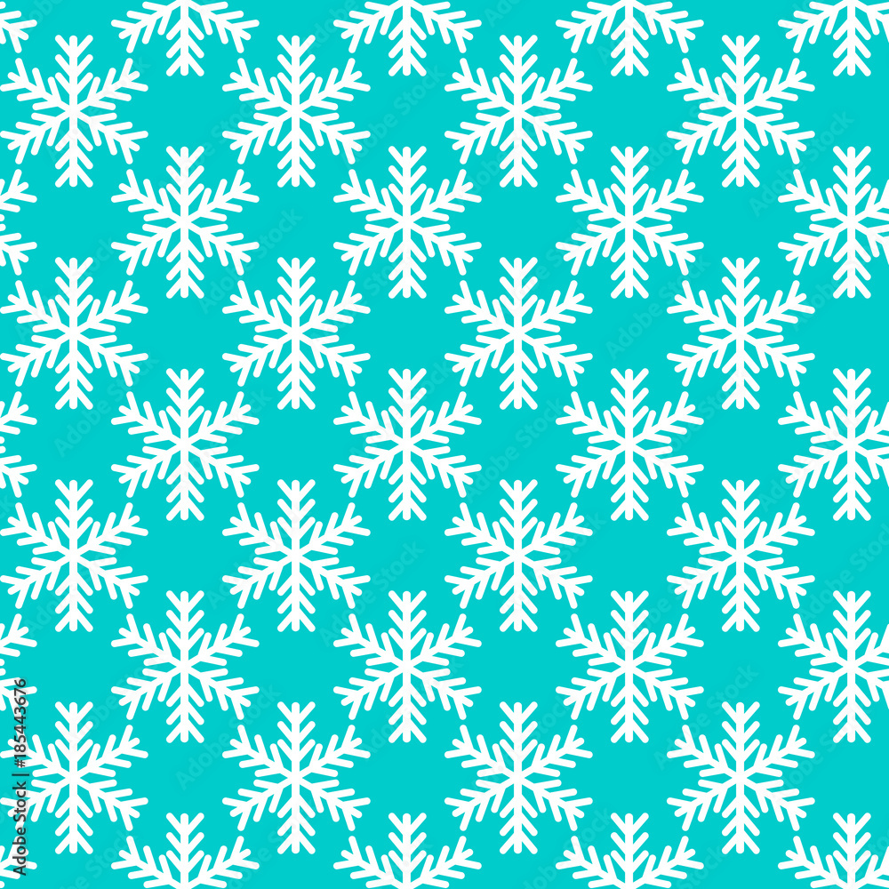 white snowflakes on blue background. vector seamless pattern