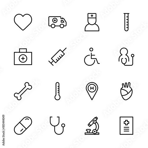 Oncology icon set