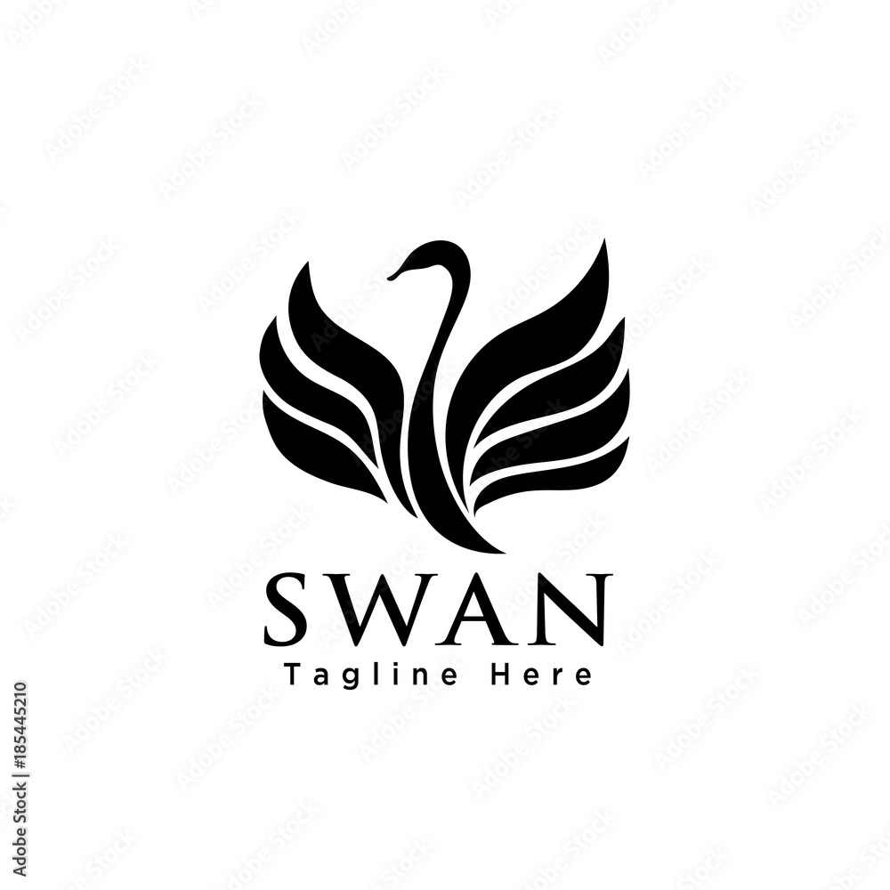 Abstract elegant flying swan logo Abstract elegant flying swan logo