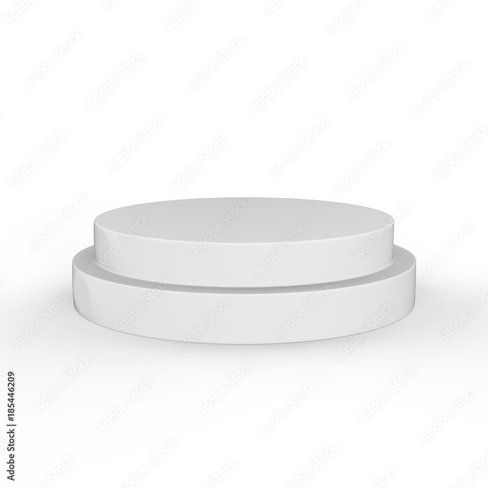 Round Podium on isolated white background, 3d illustration. Round Podium on isolated white background, 3d illustration.
