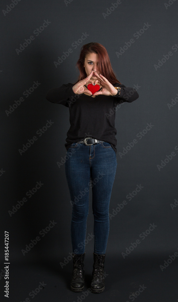 Pretty young girl working on the day of the boys Pretty young girl working on the day of the boys