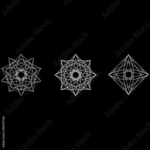 Geometric set stars and flowers for gifts and holidays pattern vector EPS10 © Smirnov