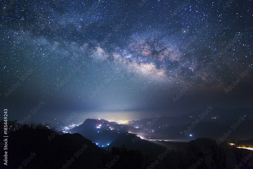 Milky way over Pokhara valley
