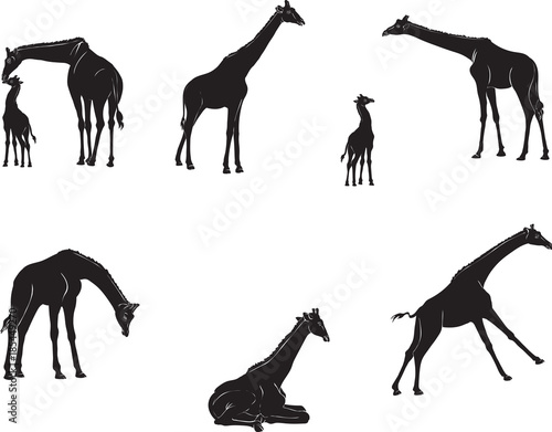giraffe  figure  black  animal  illustration  symbol  vector
