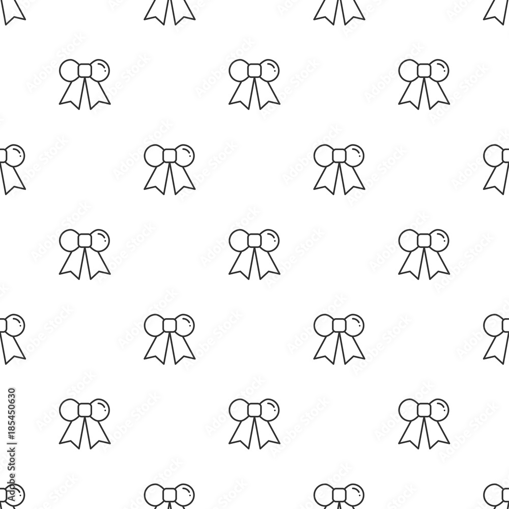Christmas New Year seamless pattern with bow tape ribbon. Holiday background. Bow ribbon. Xmas winter trendy decoration. Festive texture. Line vector illustration. Wrapping gift paper. Christmas New Year seamless pattern with bow tape ribbon. Holiday background. Bow ribbon. Xmas winter trendy decoration. Festive texture. Line vector illustration. Wrapping gift paper.