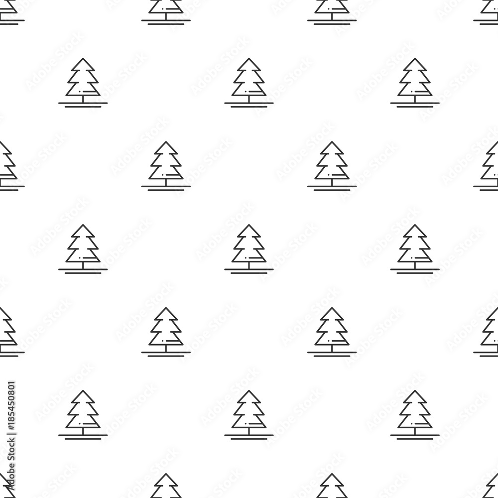 Christmas New Year seamless pattern with christmas tree. Holiday background. Christmas tree, spruce, fir. Xmas winter trendy decoration. Festive texture. Line vector illustration. Wrapping gift paper. Christmas New Year seamless pattern with christmas tree. Holiday background. Christmas tree, spruce, fir. Xmas winter trendy decoration. Festive texture. Line vector illustration. Wrapping gift paper.