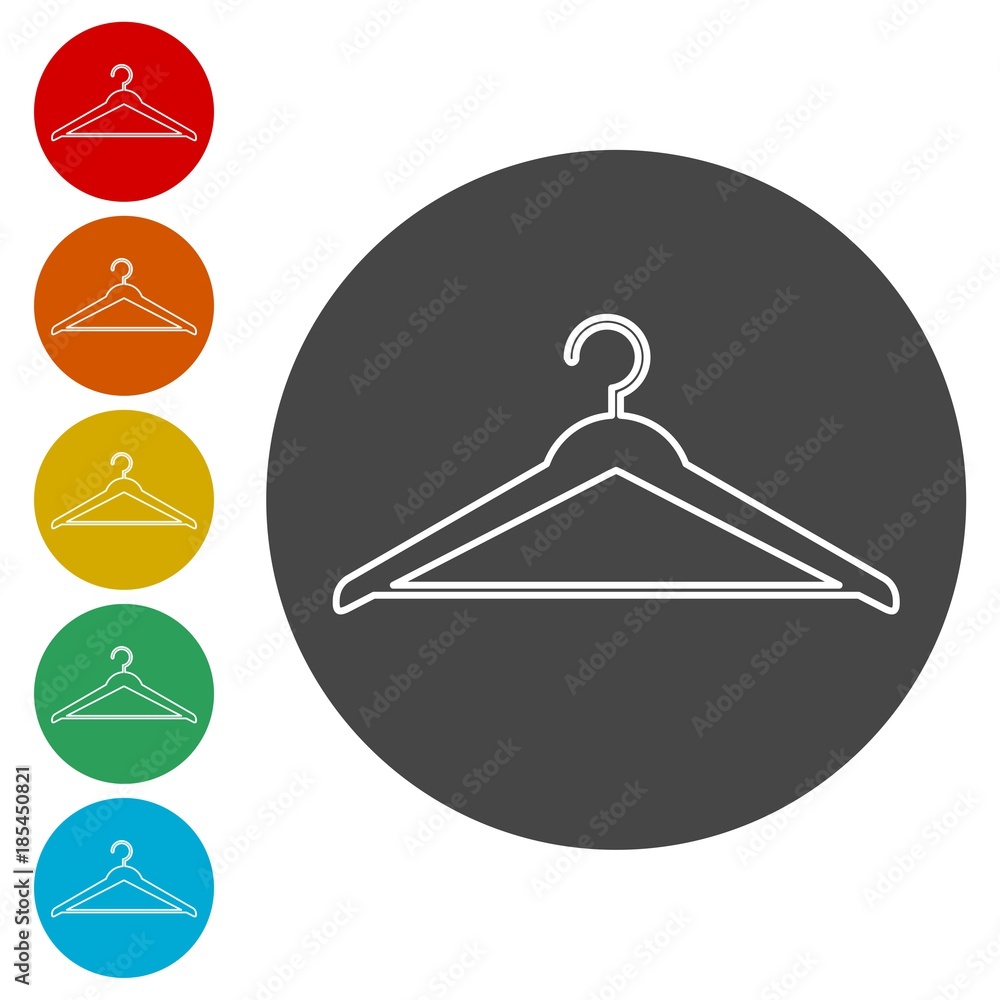 Hanger sign icon, Cloakroom symbol Hanger sign icon, Cloakroom symbol
