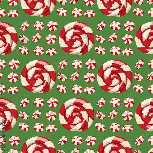 Christmas striped peppermint candies food and desserts holiday decoration xmas sweet celebration vector traditional festive winter homemade dish.