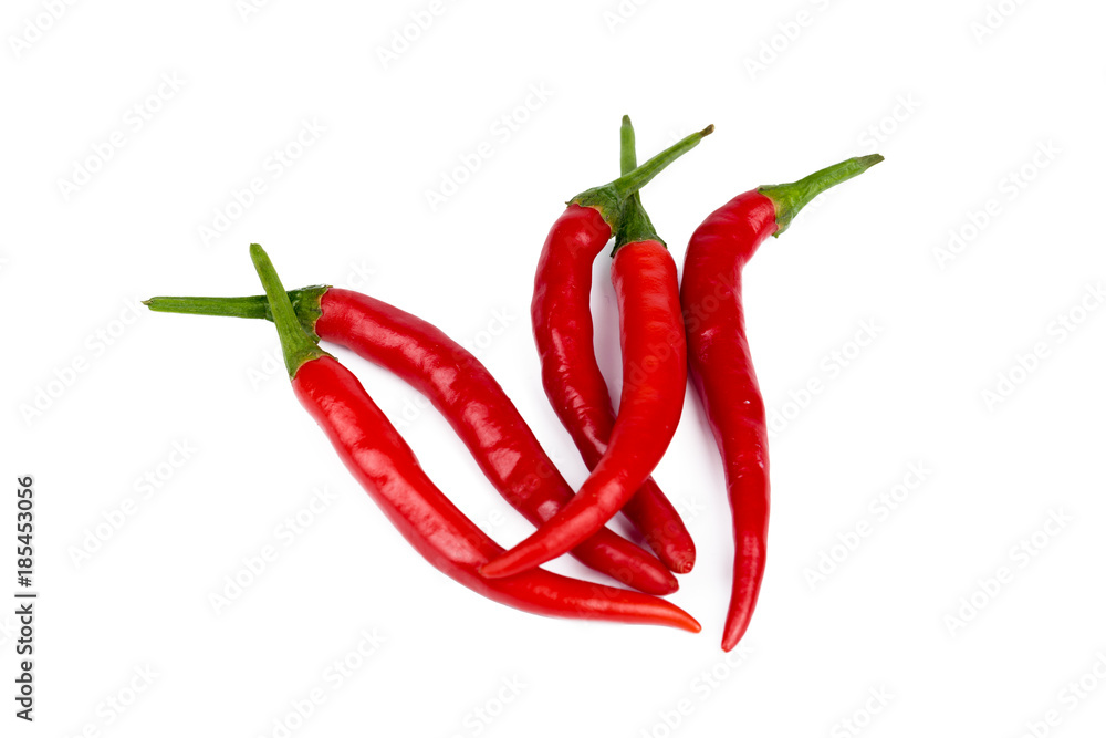 hot peppers isolated