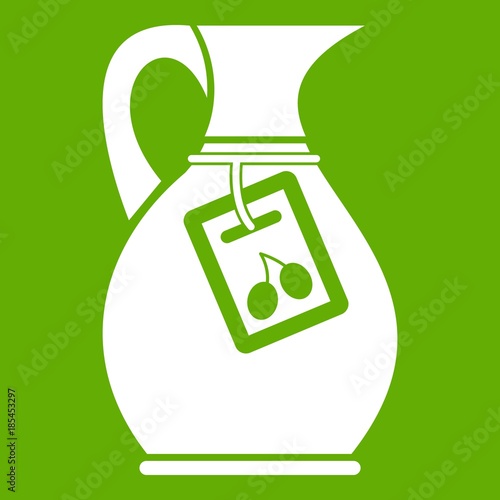 Jug with olive oil icon green