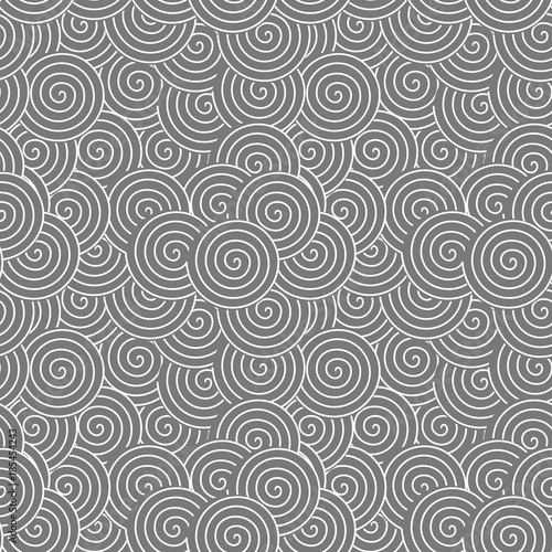 Spirals and swirls abstract geometric vector seamless pattern. © dinadankersdesign