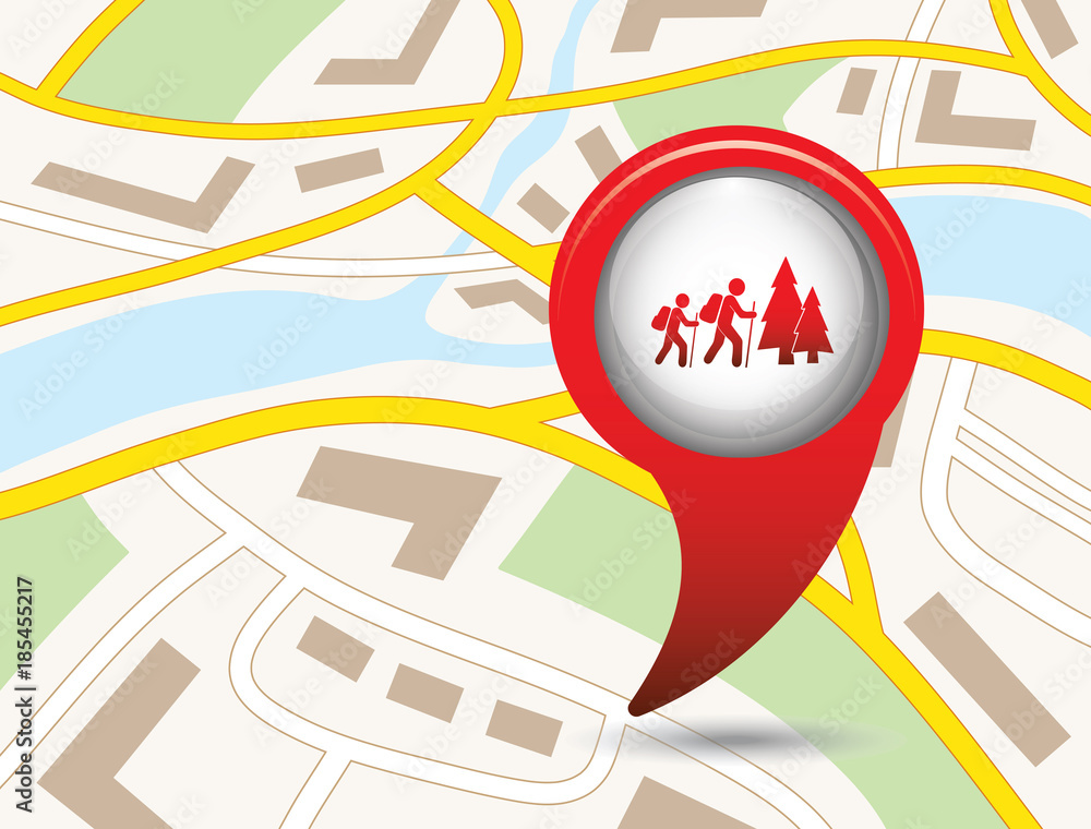 Fototapeta premium Hiking icon illustration