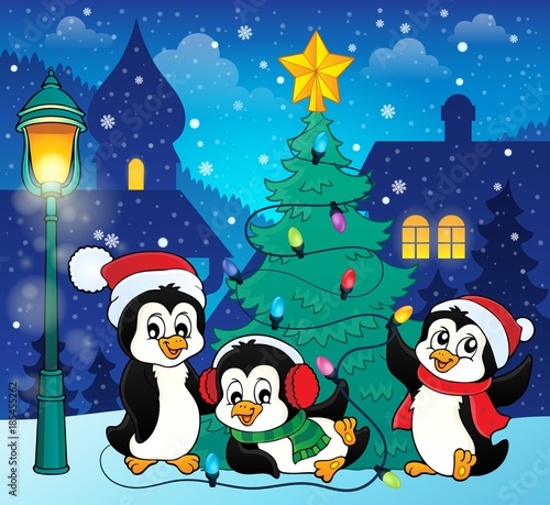 Christmas tree and penguins image 5 © Klara Viskova