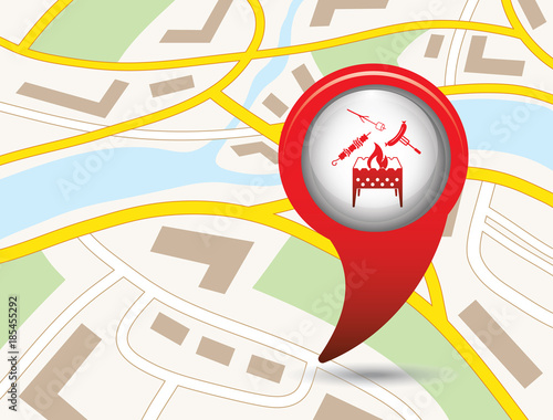 Brazier, zephyr, kebab and sausage icon