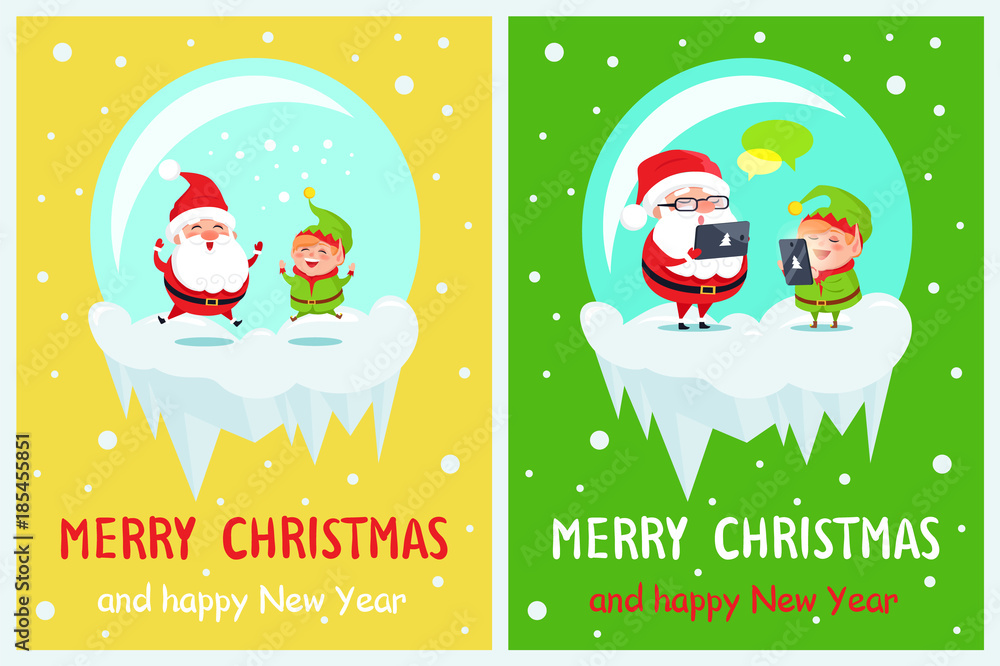 Merry Christmas Delight Santa Vector Illustration Merry Christmas Delight Santa Vector Illustration