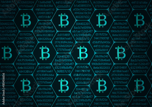 Bitcoin blockchain concept.