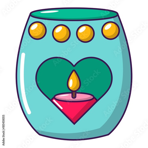 Candle passion icon, cartoon style