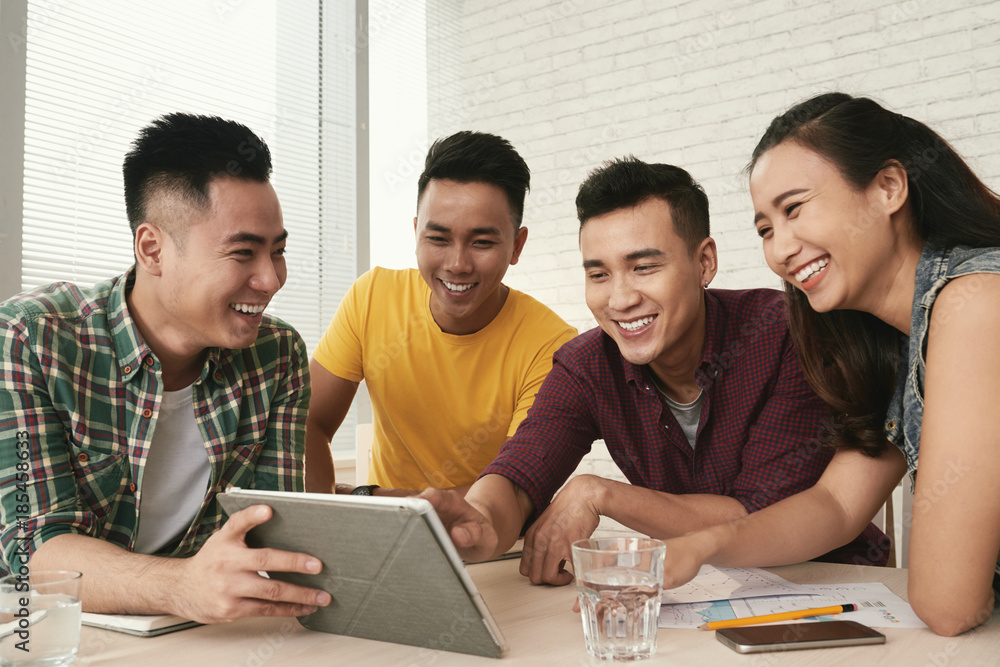 Watching somthing really funny