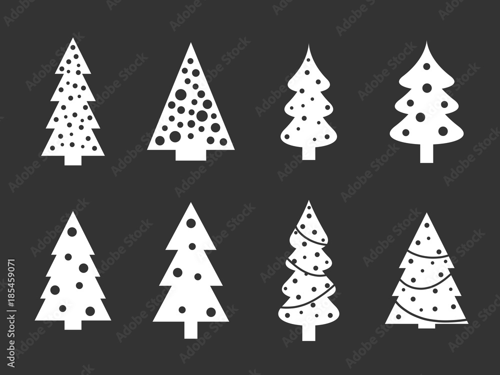 Obraz premium Christmas tree icons