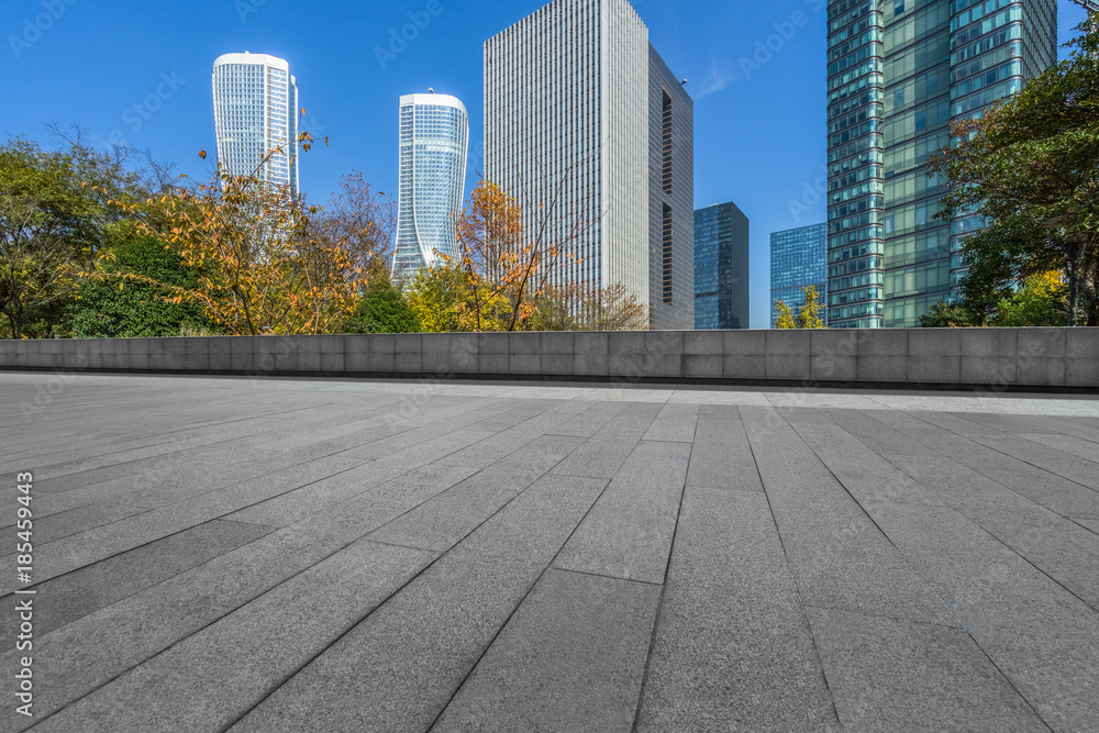 Fototapeta premium modern buildings and empty pavement in china.