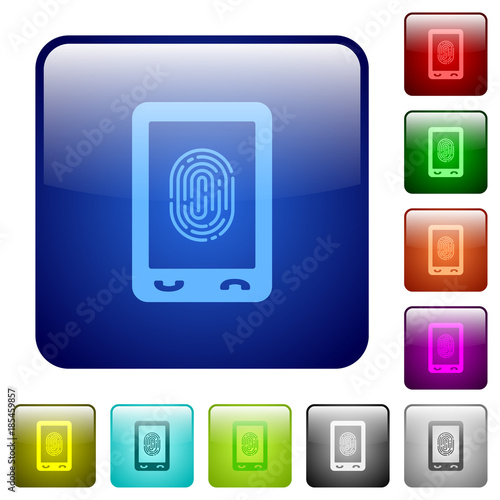 Mobile fingerprint identification color square buttons