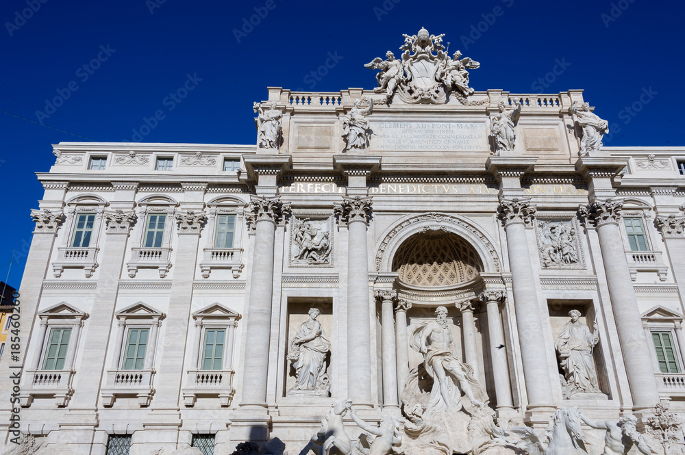 Fontana di Trevi with blue sky. Rome, Italy Fontana di Trevi with blue sky. Rome, Italy