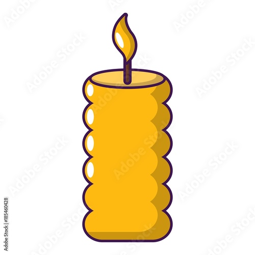 Candle yellow icon, cartoon style