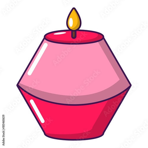 Candle aromatic icon, cartoon style