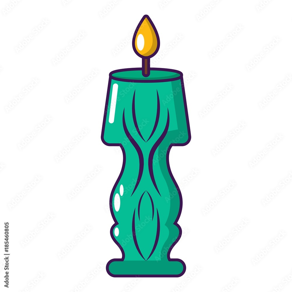 Candle bright icon, cartoon style Candle bright icon, cartoon style