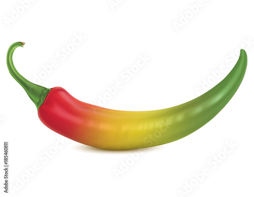 Chili Gradient color isolate on white. 3d vector illustration