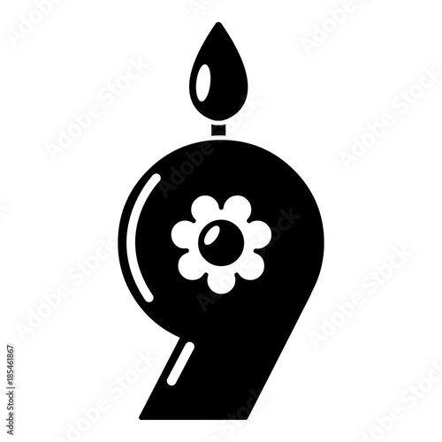 Candle numeral icon, simple black style