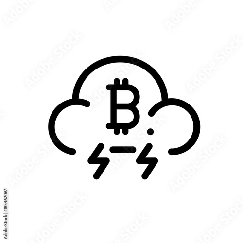 Bitcoin energy vector icon