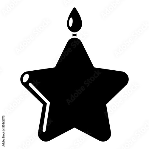 Candle star icon, simple black style
