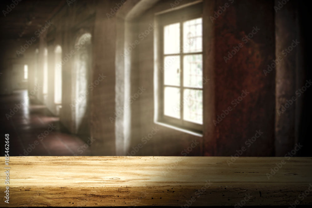 desk of free space and window place 