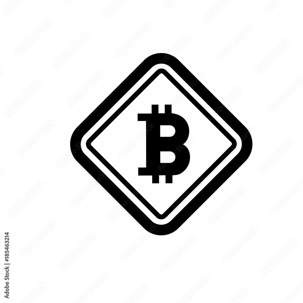 Bitcoin warning vector icon Bitcoin warning vector icon