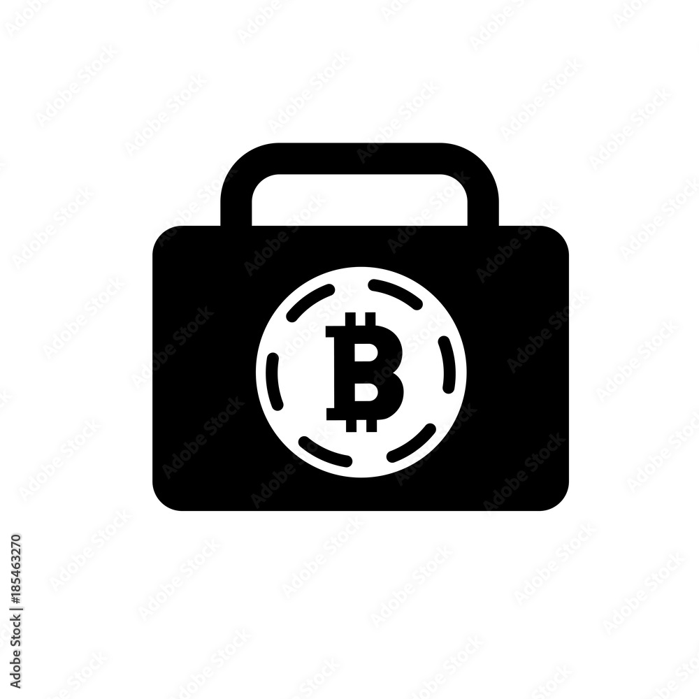 Bitcoin bag vector icon Bitcoin bag vector icon