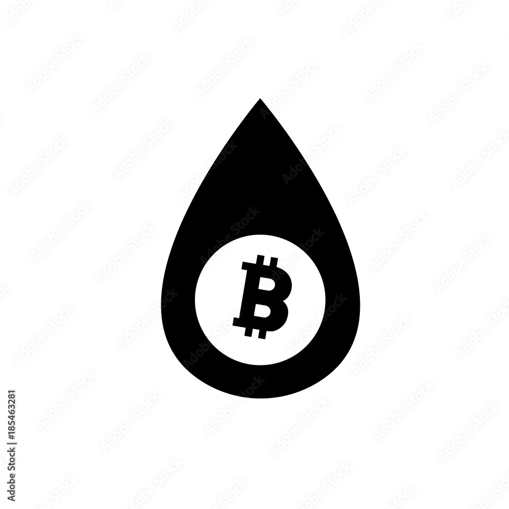 Bitcoin droplet vector icon Bitcoin droplet vector icon