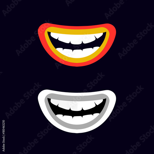 Lip vector icon. Black background