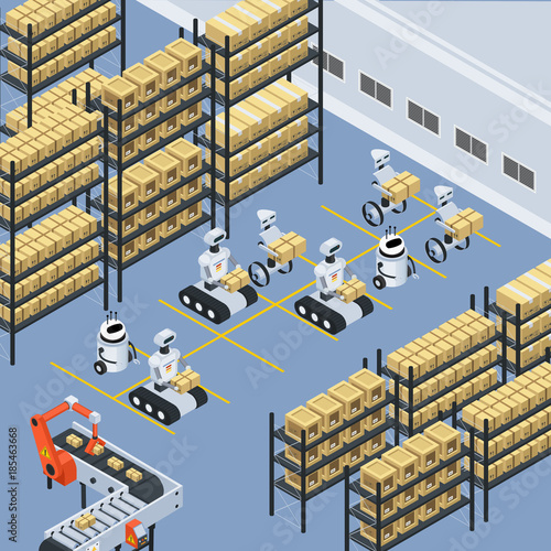 Automatic Logistics Delivery isometric background
