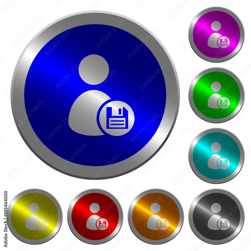 Save user account luminous coin-like round color buttons Save user account luminous coin-like round color buttons