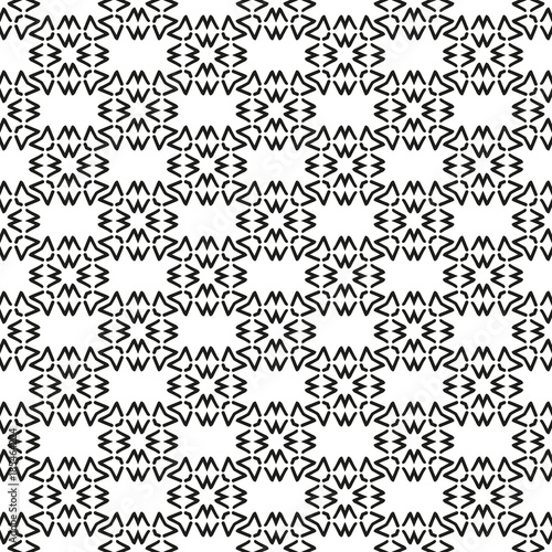 Black and White Seamless Ethnic Pattern. Vintage, Grunge, Abstract Tribal Background for Textile Design, Wallpaper, Surface Textures, Wrapping Paper