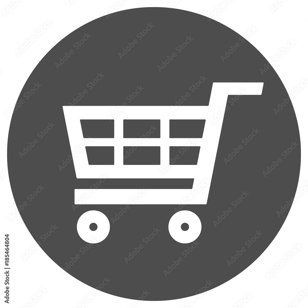 Shopping trolley cart icon in circle. Vector. Shopping trolley cart icon in circle. Vector.