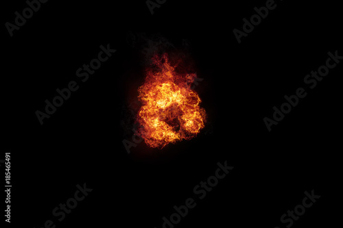 Wallpaper Mural Realistic Burning Fire Flames with Smoke on Black Torontodigital.ca