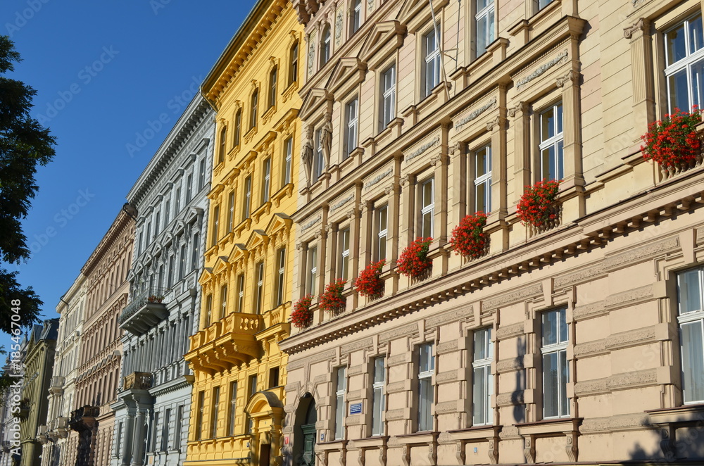 Prague - Old Buildings on Vltava Riverside